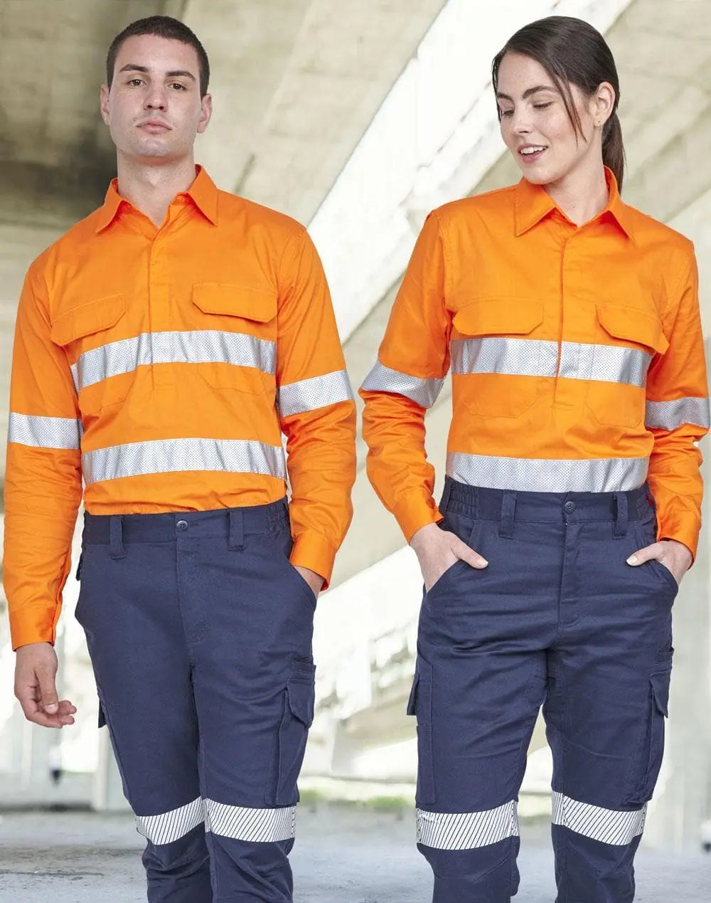 Unisex Hi-Vis Cool Breeze Closed Front Perforated Taped Shirt SW87 Metro Workwear.